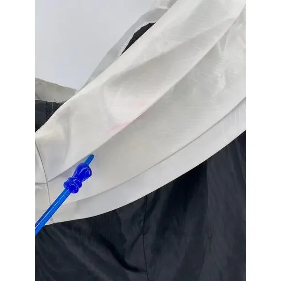 UNBRANDED Women's Black-White Pleated Shoulder Dress SZ S - Picture 8 of 11